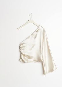 Satin One-Shoulder Top