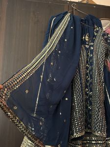 Embroidered Navy Blue Lehenga Choli