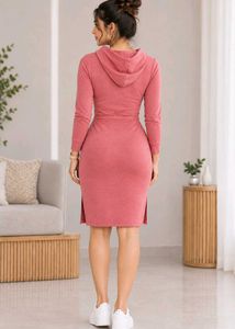 Casual Hooded Dress with "Just Jesus" Print