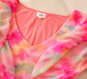 Vibrant Tie-Dye Puff Sleeve Top