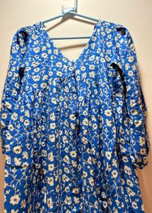 Blue Floral Print Top
