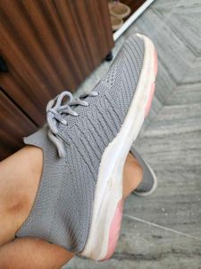 Gray Knit Sneakers
