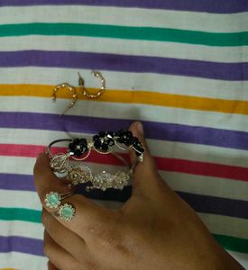 Bohemian Beaded Bangles and Rings Set