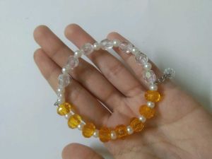 Beaded Bracelet - Yellow &amp; White