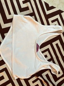 White Cropped Tank Top