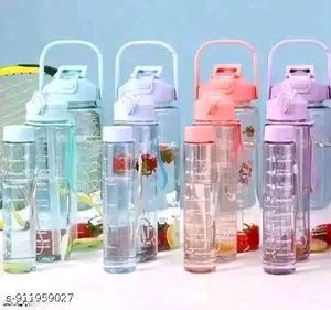 Random Colour Set of 3 Motivational Water Bottles