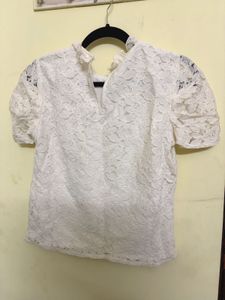 Elegant White Lace Top