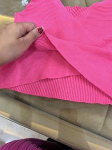 Pink Ribbed Tank Top