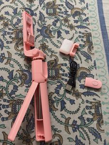 Pink Selfie Stick with Light