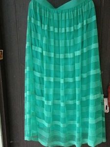 Green Striped Tulle Skirt