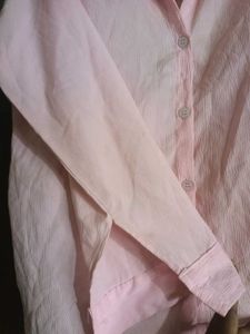 Pink Collared Button-Up Shirt