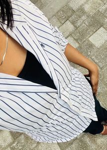 Chic Striped Button-Down Shirt