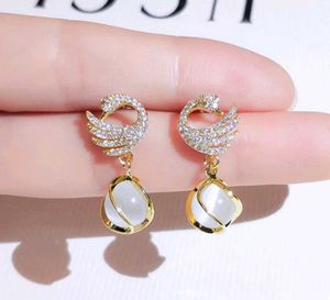 Elegant Swan Drop korean Earrings