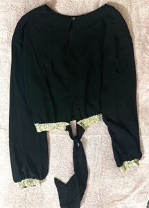 Black Crop Top with Sequins