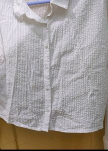 White Crop Shirt For Women