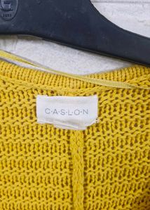 Chic Yellow V-Neck Knit Sweater