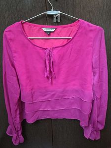 Chic Pink Tiered Blouse