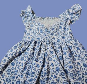 Cute Blue Floral Peplum Top🎐