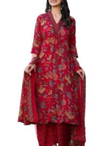 Vibrant Floral Print Kurta Set