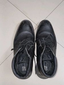Men's Black ID Leather Work Shoes 🥾
