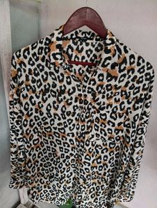 Leopard Print Button-Up Shirt