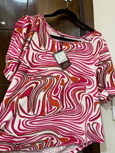 2xl top Vibrant Swirl Print To