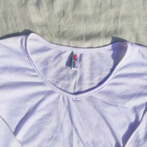 White V-neck Full Sleeves Crop Top