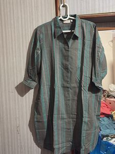 Striped Button-Down Shirt Dress