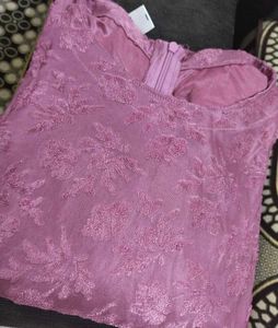 Pink Lace Midi Dress