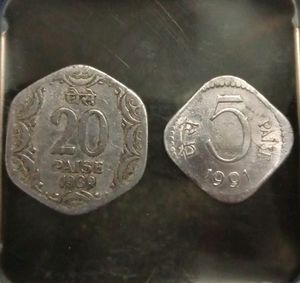 Coin 20 Paise &amp; 5 Paise