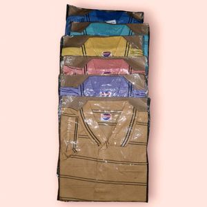 Combo of Polo Type Mens's T-Shirt (6 Pcs)
