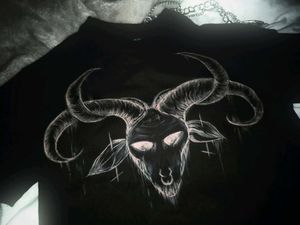 Gothic Goat Graphic Black T-Shirt (Unisex)