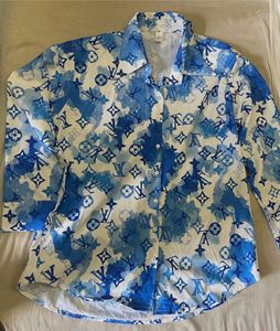 Louis Vuitton Blue Print Button Down