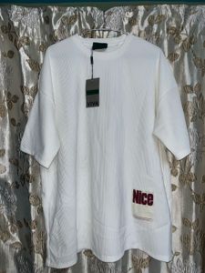 White "Nice" Textured Tunic Top