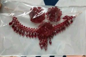 Floral red &amp; maroon Necklace