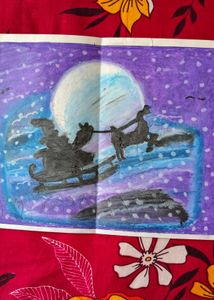 Handmade Christmas Sleigh Painting
