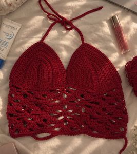Crochet Halter Neck Crop Top