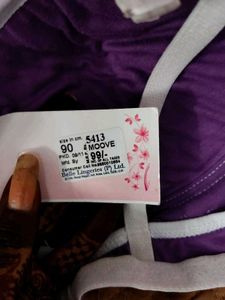 Purple Bra with White Trim
