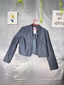 Calvin Klein Women's Dark Grey Cropped Blazer