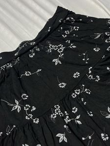 Black Floral Mini skirt