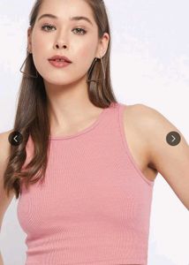 Ribbed Pink Crop Top