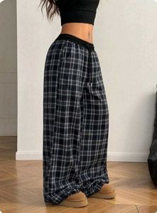 Checkered palazzo pajama pants women