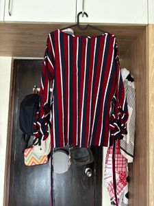 Striped Long Sleeve Top with Belt
