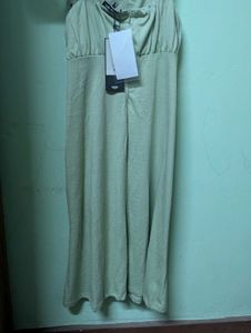 Brandnew Light Beige Spaghetti Strap Dress size(L