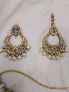 Elegant Pearl &amp; Kundan Necklace Set