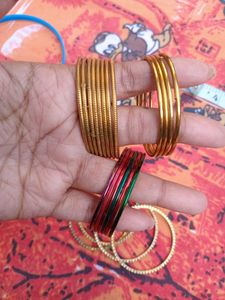 Colorful Bangle Set with Rhinestones