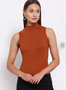 Solid Orange Sleeveless top