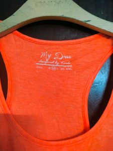 Coral Palm Tree Dress Neon color