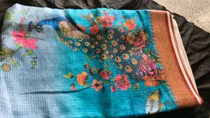 Beautiful Peacock Print Saree