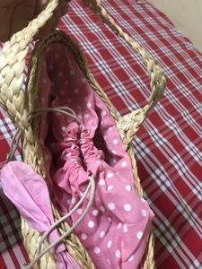 Hello Kitty Straw Tote Bag